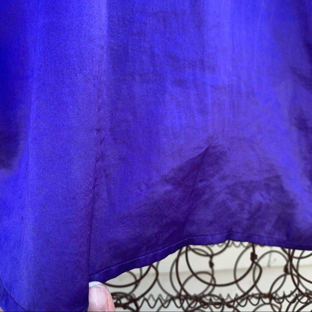 Vintage Victoria's Secret Gold Label purple slinky sleep shirt M/L - Picture 7 of 8